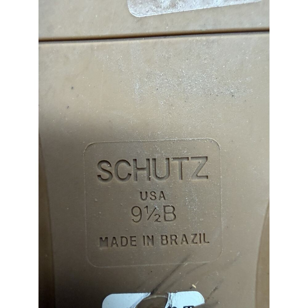 Schutz Women’s Elsha Gold Metallic Strappy Sandals T Strap Summer Size 9.5 M - Picture 8 of 10